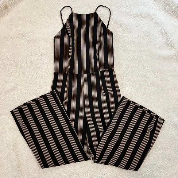 Dynamite  High Neck Low Back Stripped Jumpsuit - Picture 2 of 10